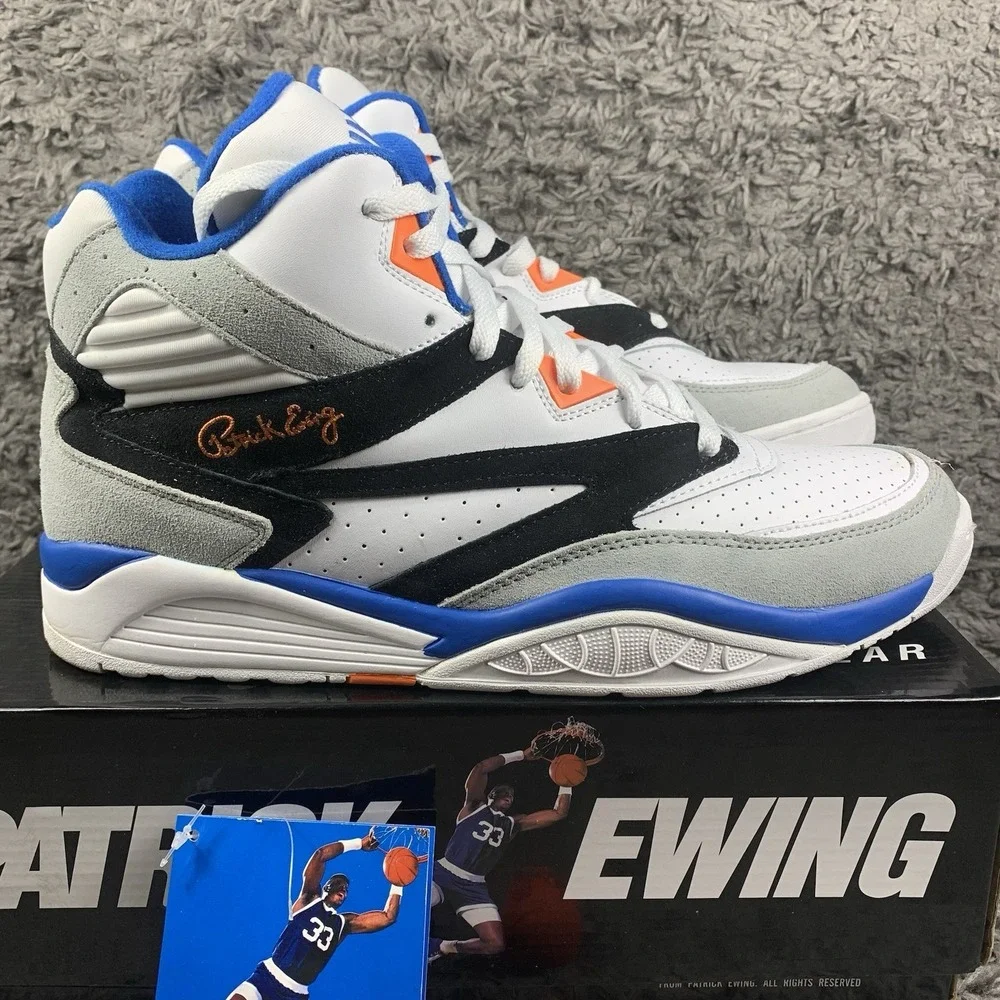 Patrick Ewing Athletics Sports Lite White/Royal Orange 1BM00256-109 Size 13 Box - Picture 4 of 10
